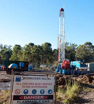 A gas drilling rig.